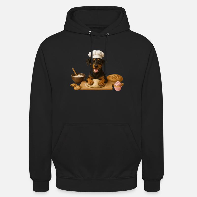 Dobermann Backen Kuchen Kekse - Unisex Hoodie - Schwarz