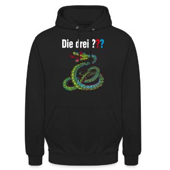 Die Drei ??? und die singende Schlange - Unisex Hoodie - Schwarz - Vorne - Alina (178cm) & Michal (187cm)