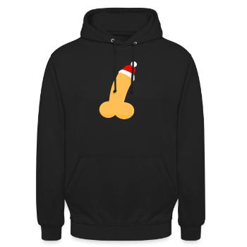Penis Weihnachten - Unisex Hoodie - Schwarz - Vorne - Alina (178cm) & Michal (187cm)