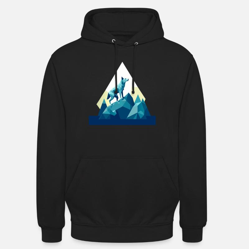 3D Wolff GeomeTRIX - Unisex Hoodie - Schwarz