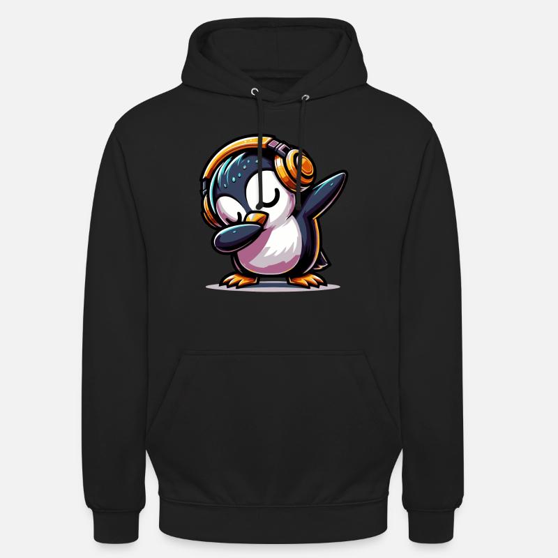 Pingouin à tamponner - Sweat-shirt à capuche unisexe - noir