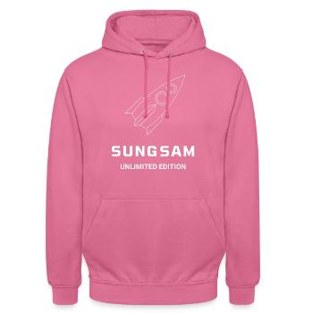 SUNGSAM EDITION ILLIMITEE (fusée) - Sweat-shirt à capuche unisexe - rose - Devant - Alina (178cm) & Michal (187cm)