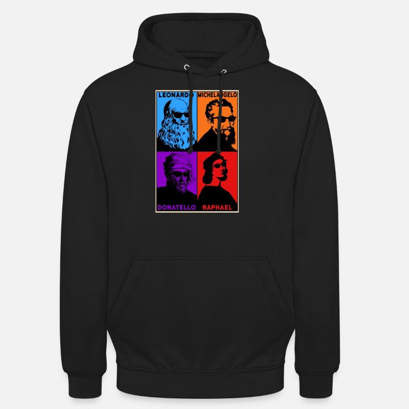 Leonardo Michelangelo Donatello Raphael - Sweat-shirt à capuche unisexe - noir