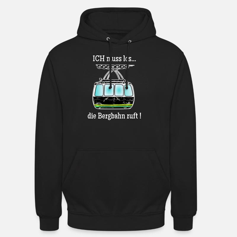 die bergbahn ruft - Unisex Hoodie - Schwarz