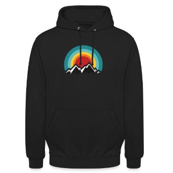 montagnes - Sweat-shirt à capuche unisexe - noir - Devant - Alina (178cm) & Michal (187cm)