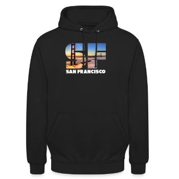 San Francisco - Unisex Hoodie - black - Front - Alina (178cm) & Michal (187cm)