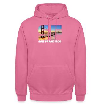 San Francisco - Unisex Hoodie - pink - Front - Alina (178cm) & Michal (187cm)