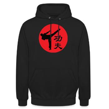 Kung-Fu - Unisex Hoodie - Schwarz - Vorne - Alina (178cm) & Michal (187cm)