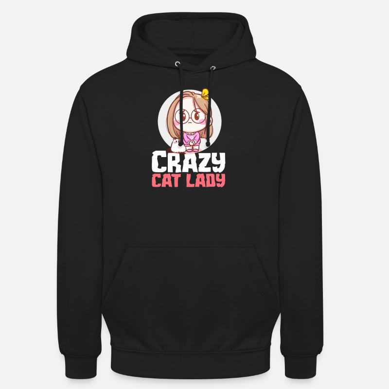 Dame de chat fou - Sweat-shirt à capuche unisexe - noir