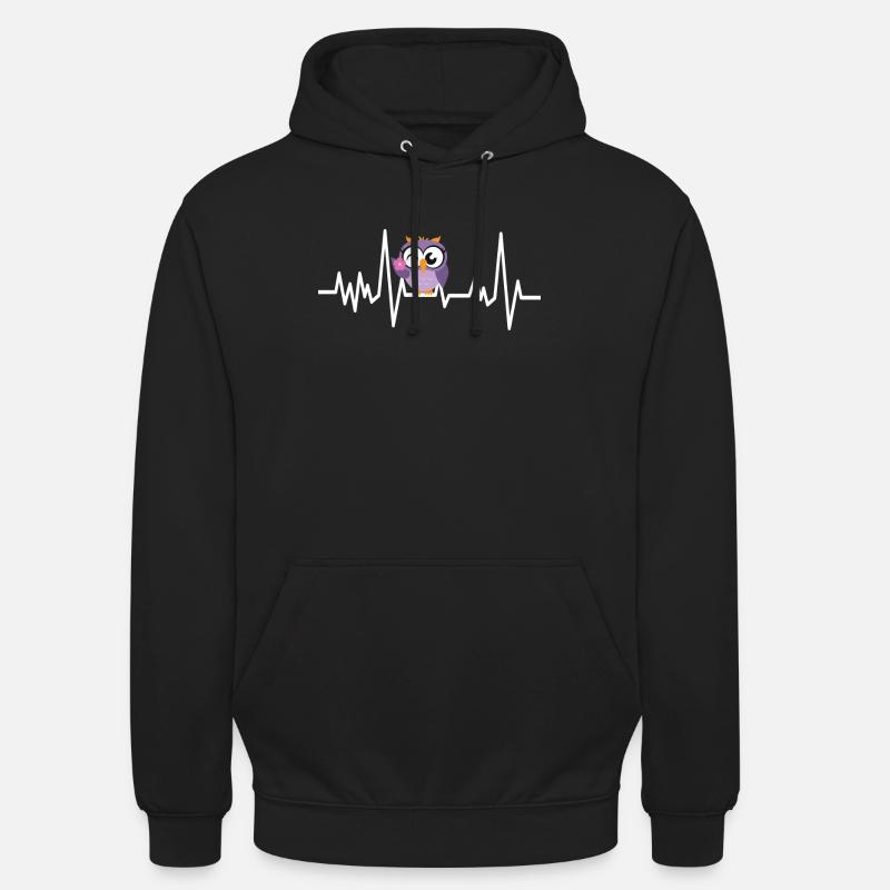 Eulen Geschenke - Eule Owl Eulen Herzschlag Süße - Unisex Hoodie - Schwarz