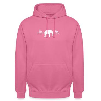 Elefanten Herzschlag - Unisex Hoodie - Pink - Vorne - Alina (178cm) & Michal (187cm)