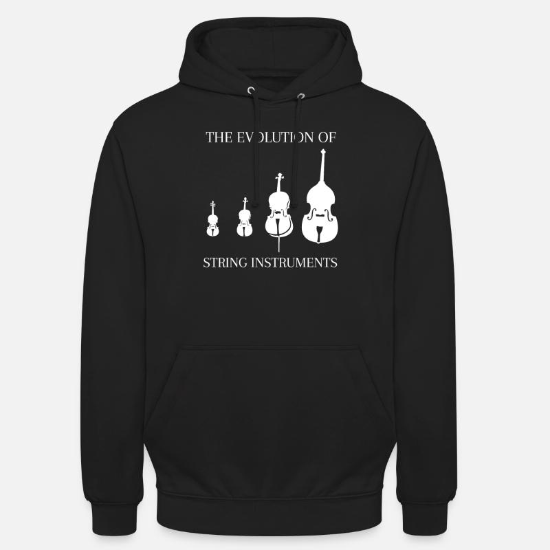 Kontrabass Spruch Streichinstrumente Evolution - Unisex Hoodie - Schwarz