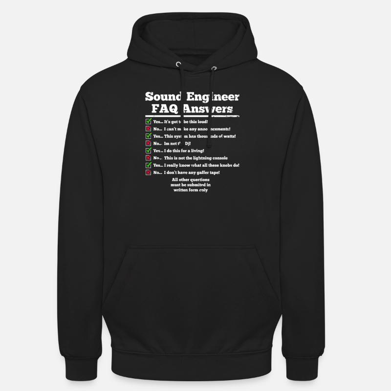 Ingénieur du son Tontechniker - Sweat-shirt à capuche unisexe - noir