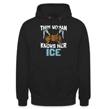 Ice climbing Mountaineering Climbing Mountaineers - Unisex Hoodie - black - Front - Alina (178cm) & Michal (187cm)