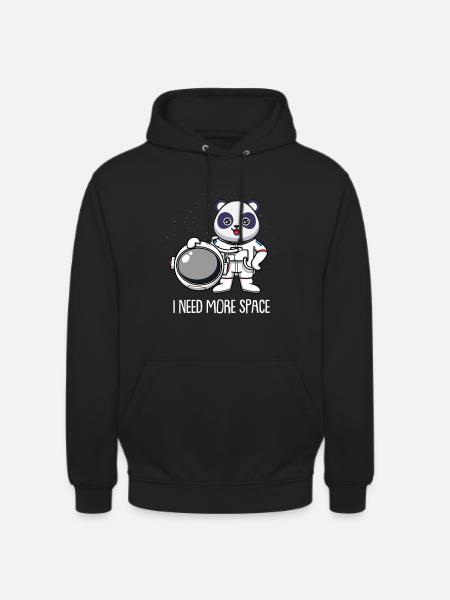 Panda géant Panda Ours Astronaute - Sweat-shirt à capuche unisexe - noir