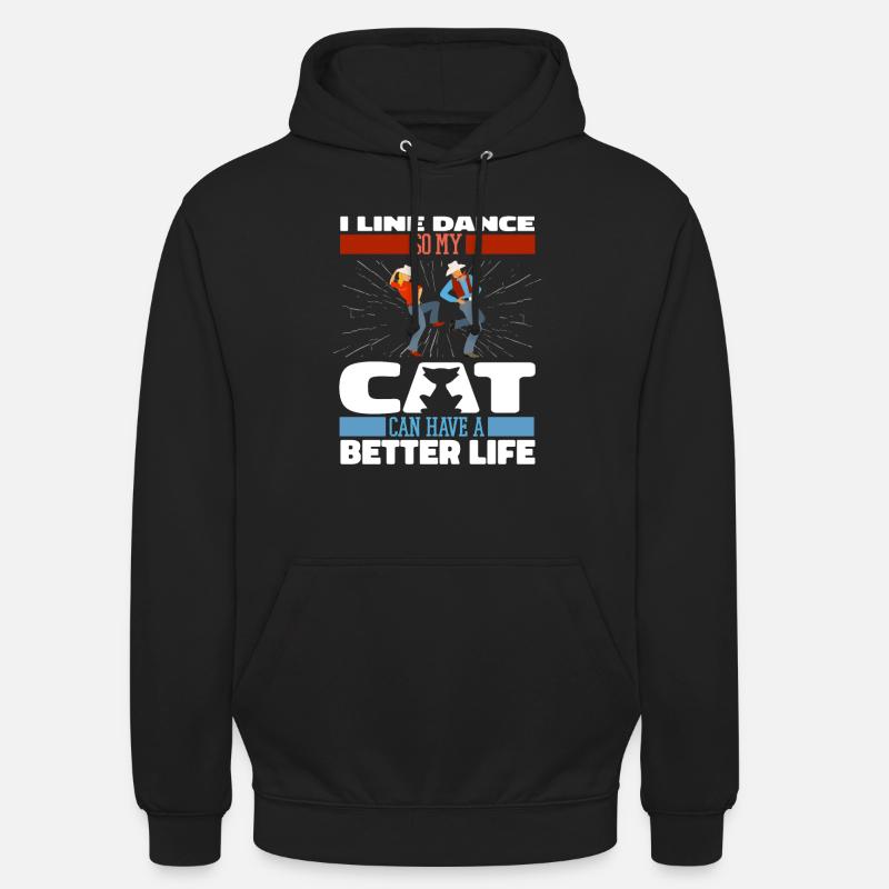 Line Dance Katze - Unisex Hoodie - Schwarz