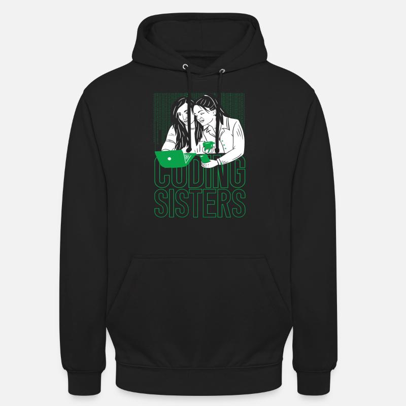 Développeur Coder Programmer Sisters - Sweat-shirt à capuche unisexe - noir