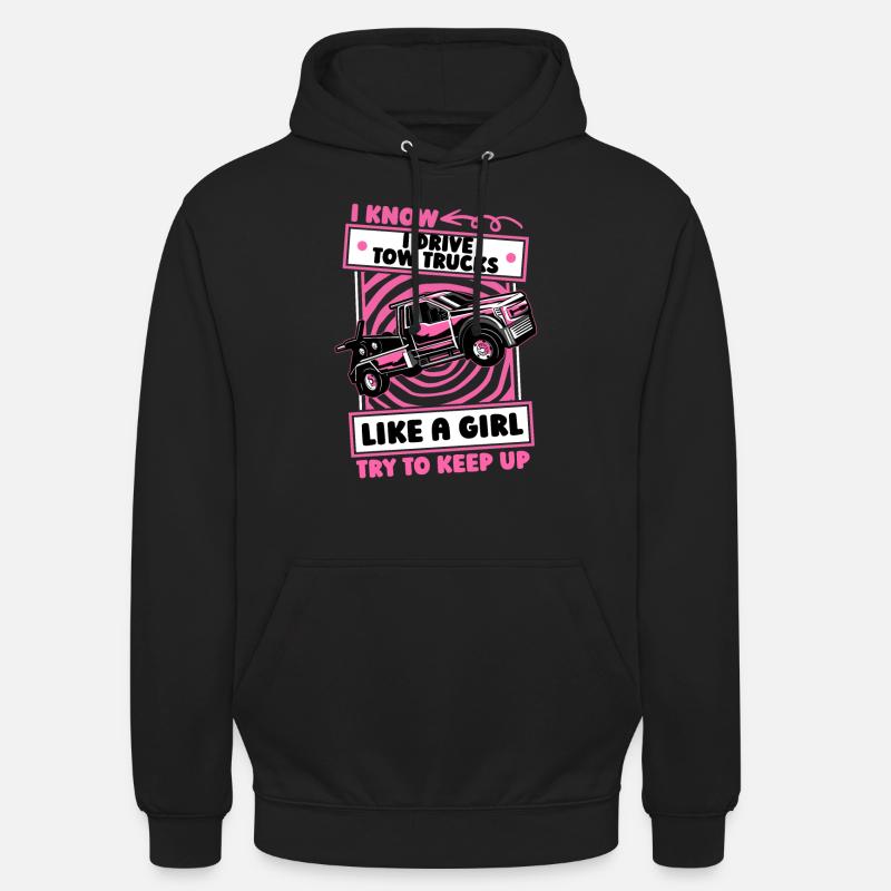 Abschleppdienst Abschlepper Mädchen - Unisex Hoodie - Schwarz