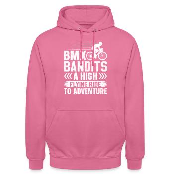 Bmx Bandits Un voyage de haut vol dans l’aventure - Sweat-shirt à capuche unisexe - rose - Devant - Alina (178cm) & Michal (187cm)