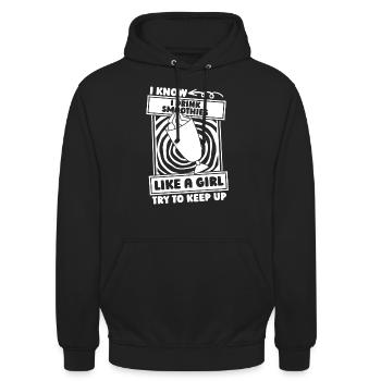 Smoothie Girl - Unisex Hoodie - black - Front - Alina (178cm) & Michal (187cm)