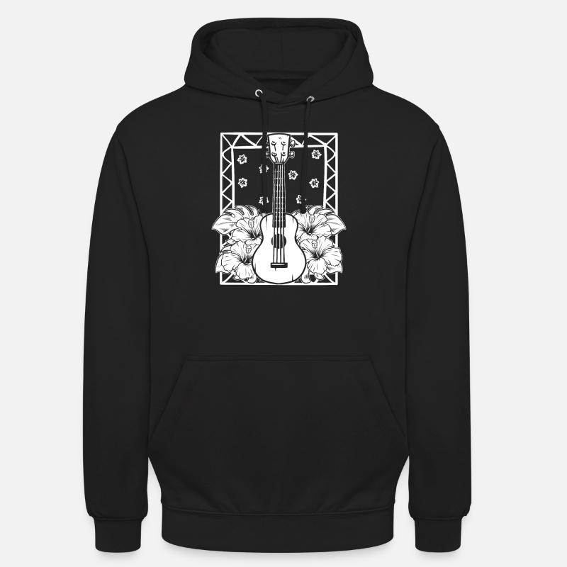 Fleurs de ukulélé - Sweat-shirt à capuche unisexe - noir