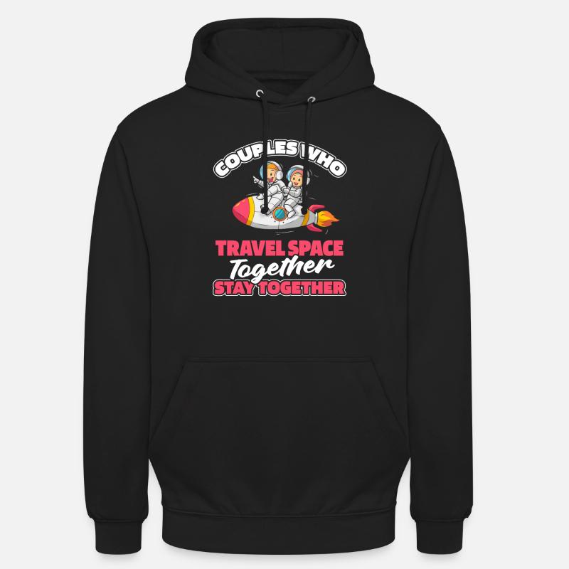 Astronaute Astronaute Cosmonaute Couple - Sweat-shirt à capuche unisexe - noir