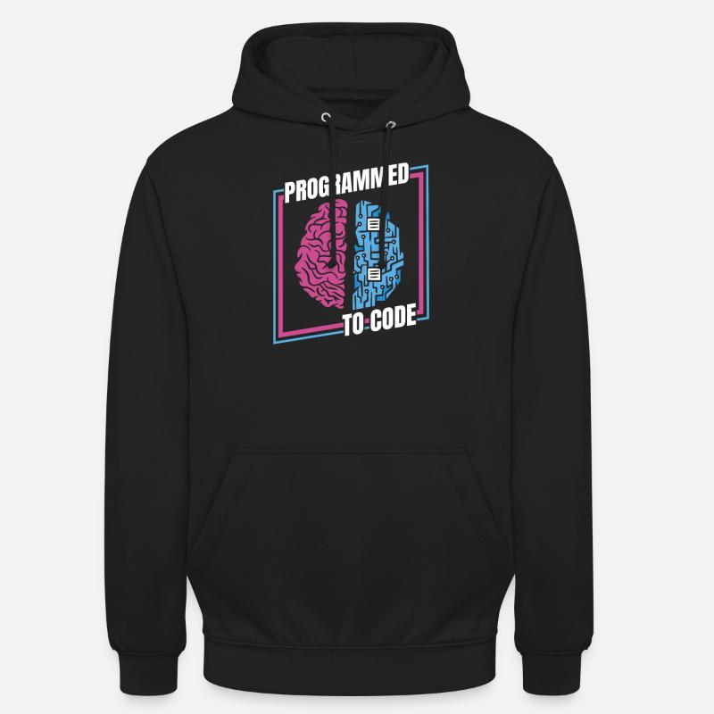 Développeur Coder Programmeur Cerveau - Sweat-shirt à capuche unisexe - noir