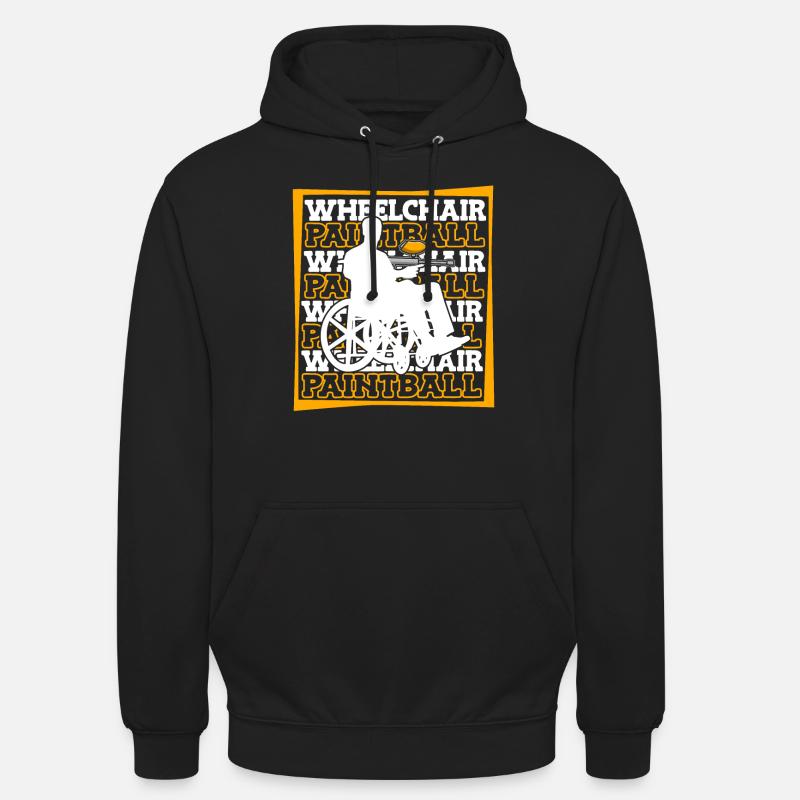 Fauteuil roulant de paintball - Sweat-shirt à capuche unisexe - noir