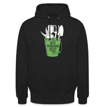 Jardinier amateur Jardinier Sœur - Sweat-shirt à capuche unisexe - noir - Devant - Alina (178cm) & Michal (187cm)