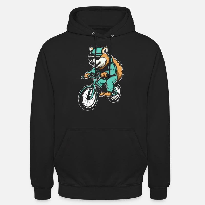 Wolf Cyclisme - Sweat-shirt à capuche unisexe - noir