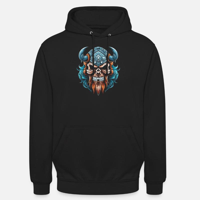 Wikinger Schädel - Unisex Hoodie - Schwarz