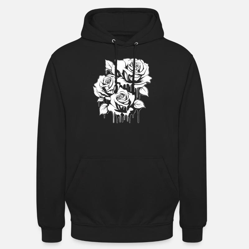 Rote Rose Goth Cool - Unisex Hoodie - Schwarz