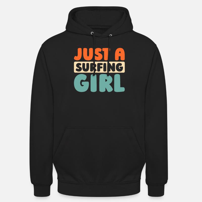 Surfer Surfen Juste une Surfeuse Fille - Sweat-shirt à capuche unisexe - noir