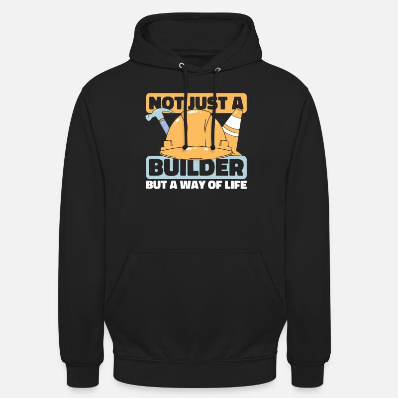 Constructeur - Sweat-shirt à capuche unisexe - noir