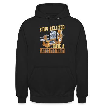 Tourneur sur bois - Sweat-shirt à capuche unisexe - noir - Devant - Alina (178cm) & Michal (187cm)