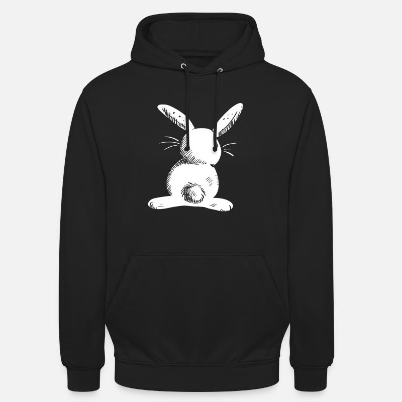 White long eared hare comic - Unisex Hoodie - black