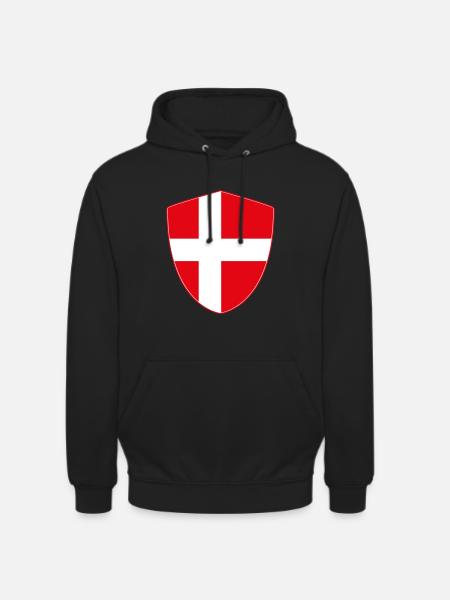 Dänemark Flagge Wappen Geschenk - Unisex Hoodie - Schwarz
