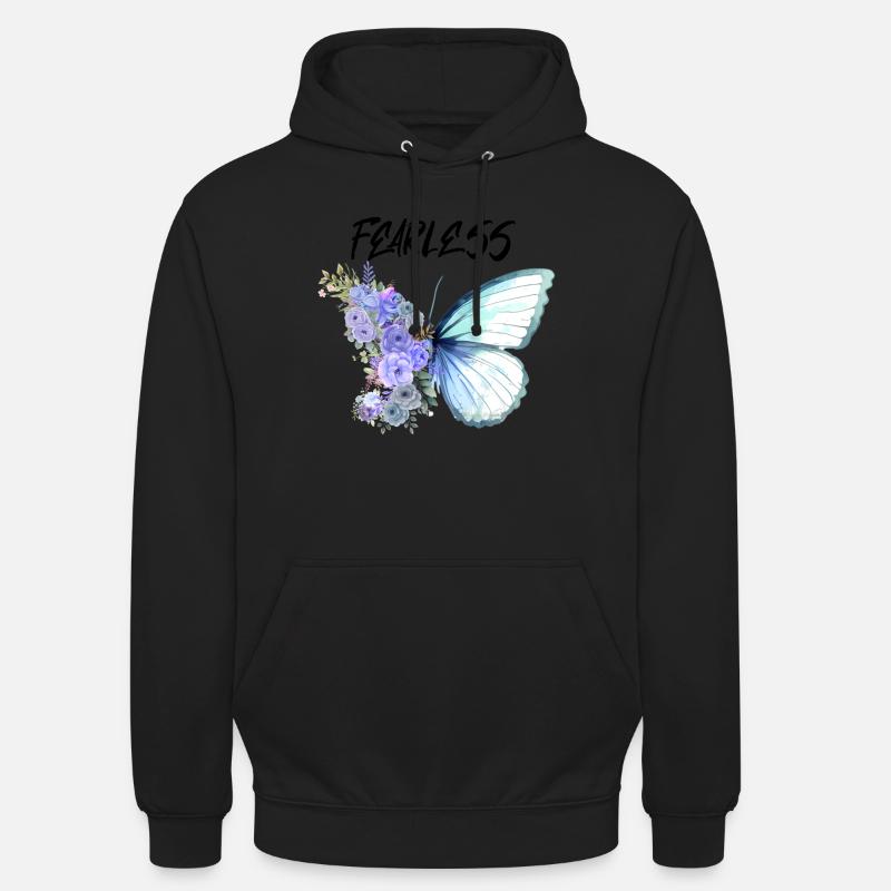 papillon dessiné avec imagination, Intrépide - Sweat-shirt à capuche unisexe - noir