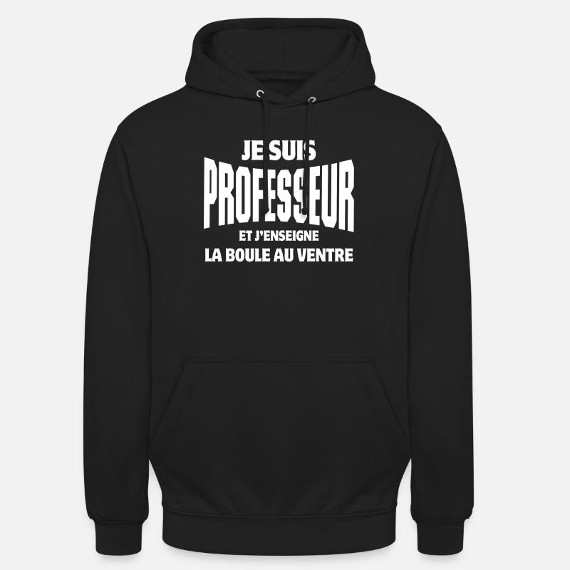 professeur, enseignant, école - Sweat-shirt à capuche unisexe - noir