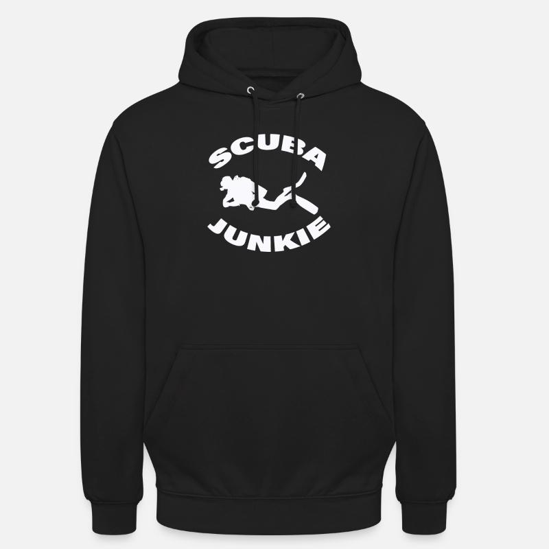 ACCRO À LA PLONGÉE SOUS-MARINE - Sweat-shirt à capuche unisexe - noir