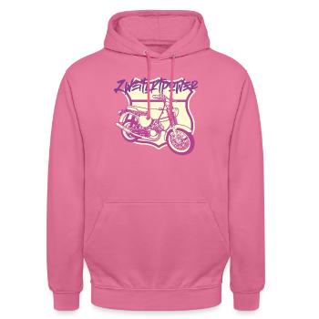 S51 (Zweitaktpower) // Illustration - Unisex Hoodie - Pink - Vorne - Alina (178cm) & Michal (187cm)