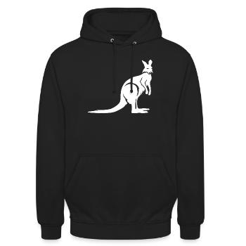 Kangaroo Australia Animal Logo Illustration Icon - Unisex Hoodie - black - Front - Alina (178cm) & Michal (187cm)