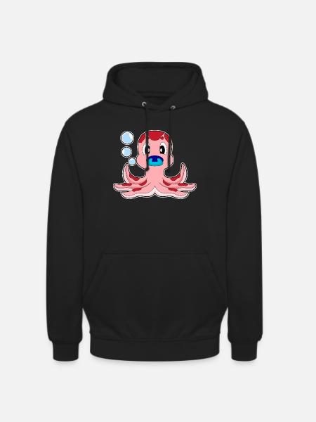 Octopus Baby Pacifier - Unisex Hoodie - black