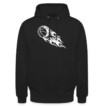 Basketball Fire - Unisex Hoodie - black - Front - Alina (178cm) & Michal (187cm)