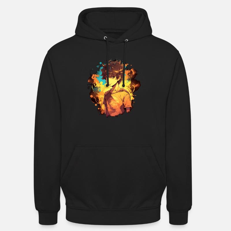 Garçon d’anime - Sweat-shirt à capuche unisexe - noir