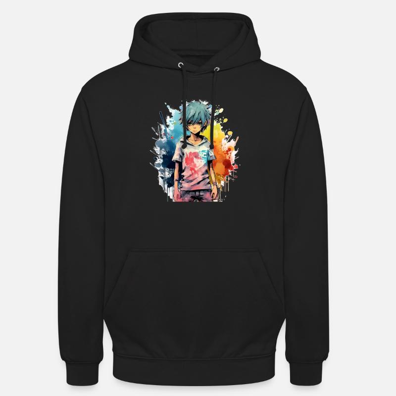 Garçon d’anime - Sweat-shirt à capuche unisexe - noir