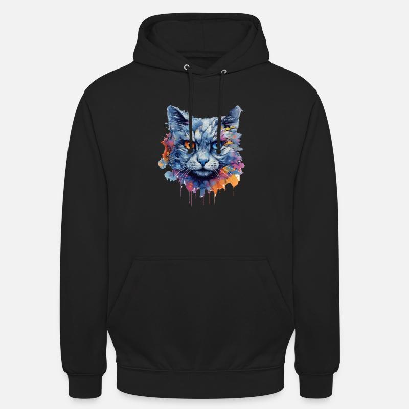 Chat - Sweat-shirt à capuche unisexe - noir
