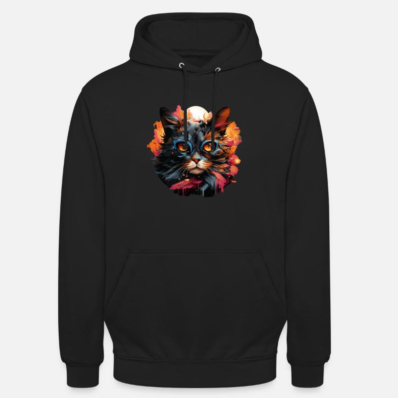 Chat - Sweat-shirt à capuche unisexe - noir
