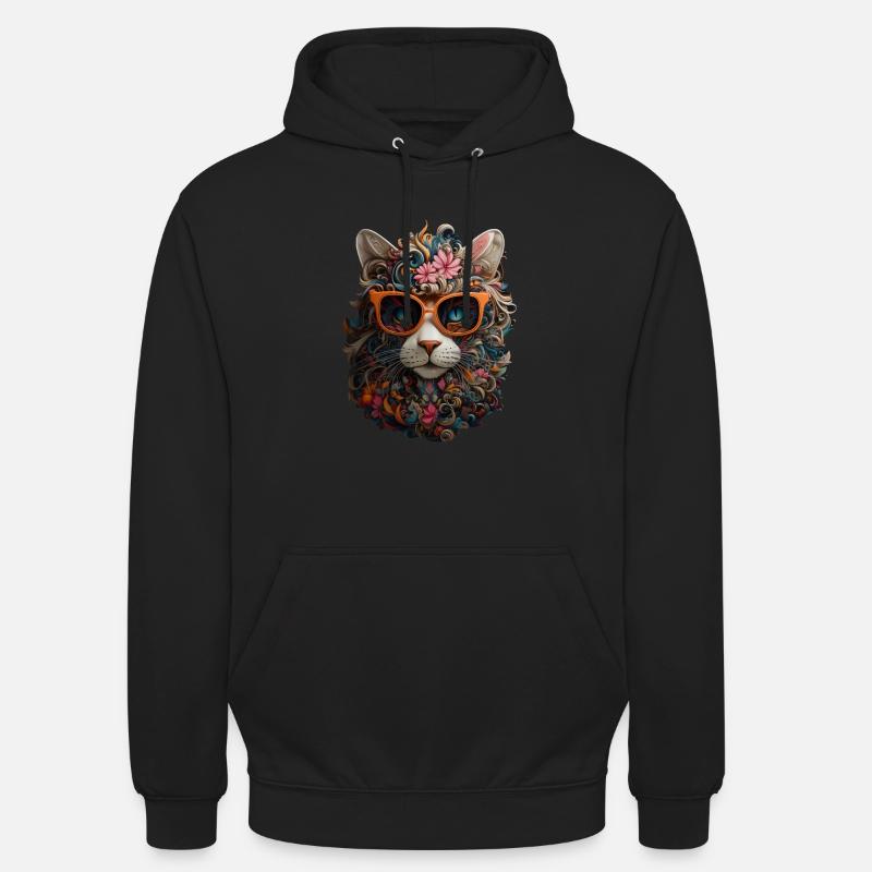 Chat - Sweat-shirt à capuche unisexe - noir