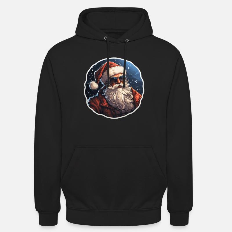 Père Noël - illustration - Sweat-shirt à capuche unisexe - noir
